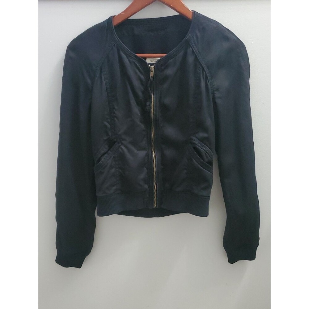 Aritzia - Wilfred Black Bomber Jacket Size 6